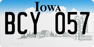 IA license plate BCY057
