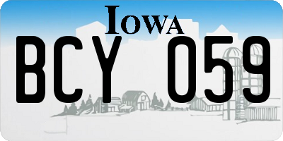 IA license plate BCY059