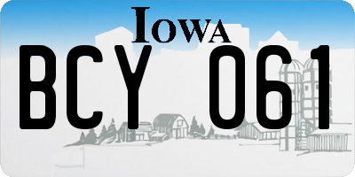 IA license plate BCY061