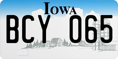 IA license plate BCY065