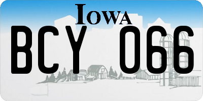 IA license plate BCY066