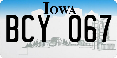 IA license plate BCY067