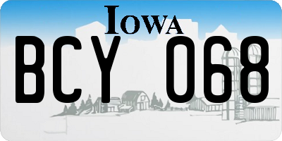 IA license plate BCY068