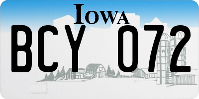 IA license plate BCY072
