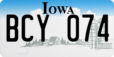 IA license plate BCY074