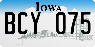 IA license plate BCY075