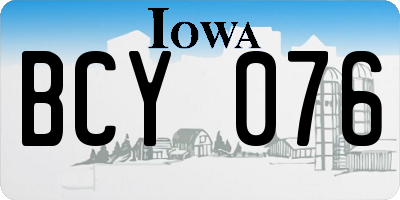 IA license plate BCY076