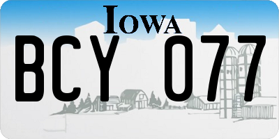 IA license plate BCY077
