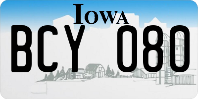 IA license plate BCY080