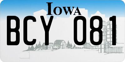 IA license plate BCY081