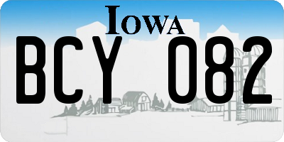 IA license plate BCY082