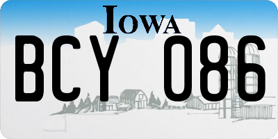 IA license plate BCY086
