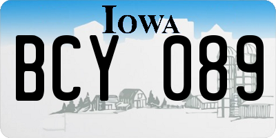 IA license plate BCY089