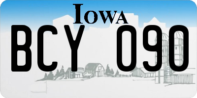 IA license plate BCY090