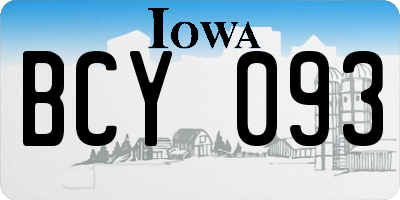 IA license plate BCY093