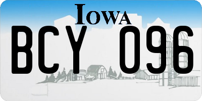 IA license plate BCY096