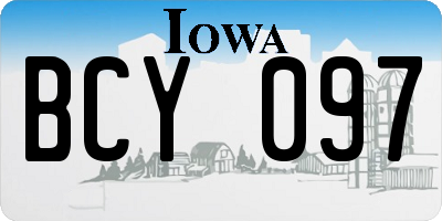 IA license plate BCY097