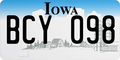 IA license plate BCY098