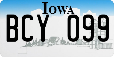 IA license plate BCY099