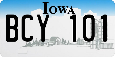 IA license plate BCY101