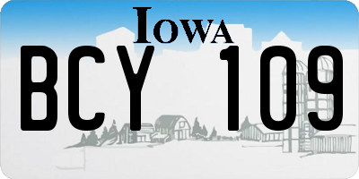 IA license plate BCY109