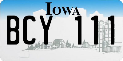 IA license plate BCY111