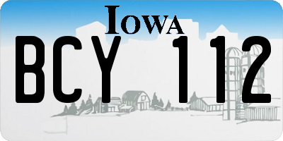 IA license plate BCY112