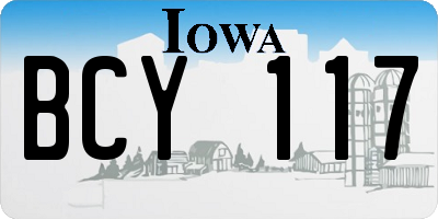 IA license plate BCY117
