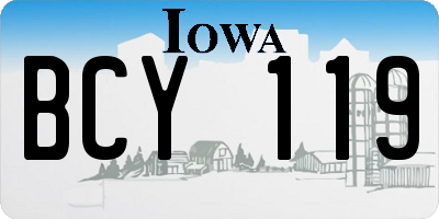 IA license plate BCY119