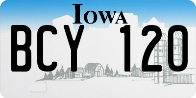IA license plate BCY120
