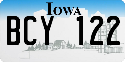 IA license plate BCY122