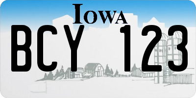 IA license plate BCY123