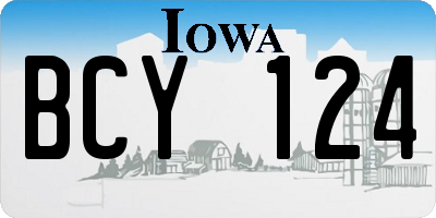 IA license plate BCY124