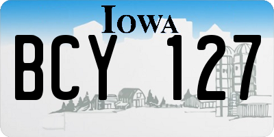 IA license plate BCY127