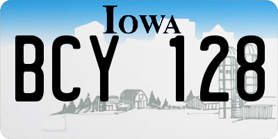 IA license plate BCY128