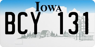 IA license plate BCY131