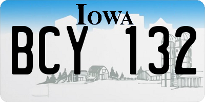 IA license plate BCY132