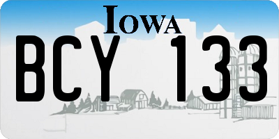 IA license plate BCY133