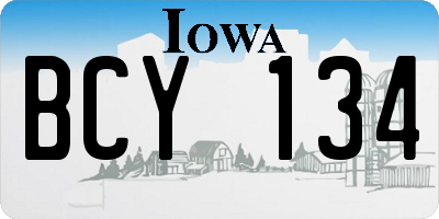IA license plate BCY134