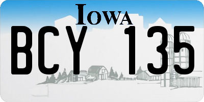 IA license plate BCY135