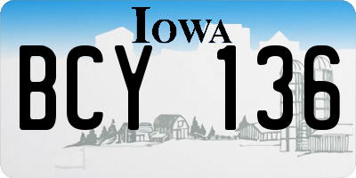 IA license plate BCY136