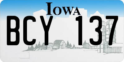 IA license plate BCY137