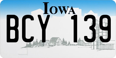 IA license plate BCY139