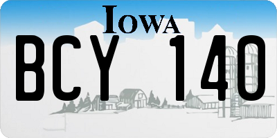 IA license plate BCY140