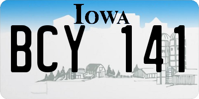 IA license plate BCY141