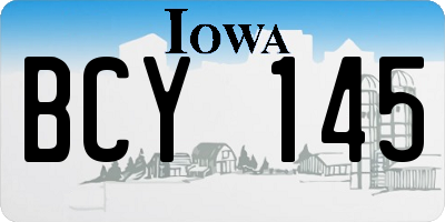 IA license plate BCY145