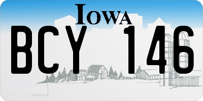 IA license plate BCY146