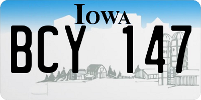 IA license plate BCY147