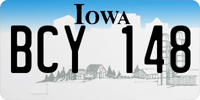 IA license plate BCY148