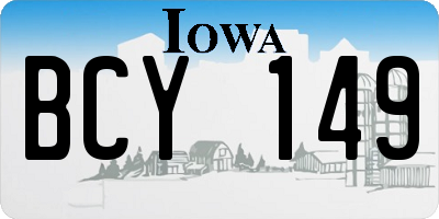 IA license plate BCY149